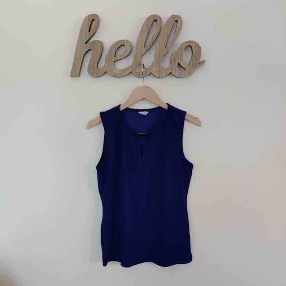Calvin Klein Tops - Navy Calvin Klein Textured Tank Blouse (S)